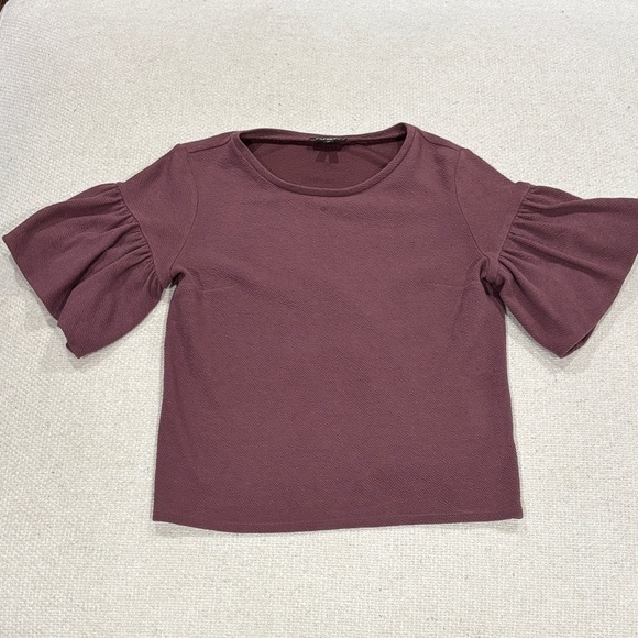 Express Tops - Express | Plum Ruffle Sleeve Top